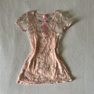 NWT - Dolls Kill - ‘Peony Forbidden Garden Embroidered Dress’ - XS